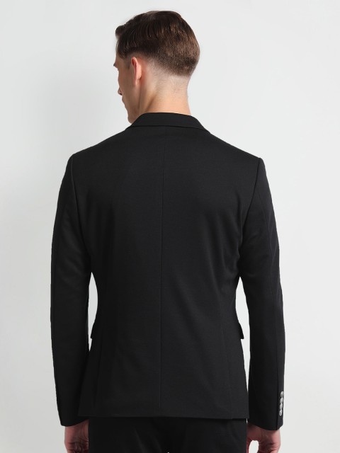 Arrow Notched Lapel Long Sleeves Slim-Fit Single Breasted Blazer - Image 4