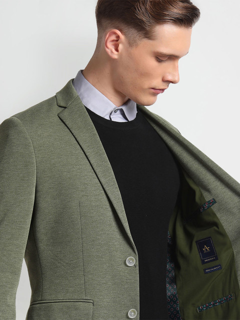 Arrow Men Slim-Fit Notched Lapel Long Sleeves Single Breasted Blazer - Image 6
