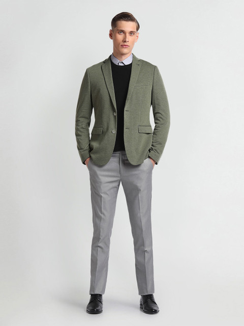 Arrow Men Slim-Fit Notched Lapel Long Sleeves Single Breasted Blazer - Image 5