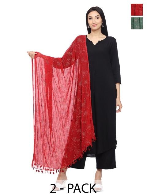 Tulip Eden Pack Of 2 Ethnic Printed Foil Print Dupatta