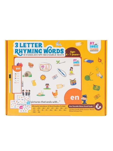 My House Teacher 18-Pcs Three Letter Words Reusable Ispy Mats - Image 2