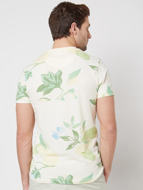 Mufti Floral Printed Pure Cotton Slim Fit T-shirt - Image 4