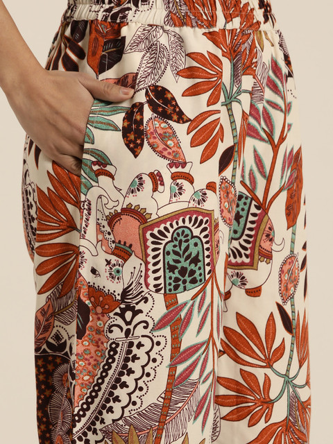 HERE&NOW Women Printed Pure Cotton Ethnic Co-Ords Set - Image 3