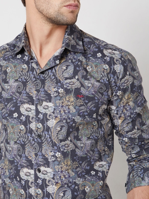 Mufti Floral Printed Cotton Slim Fit Opaque Casual Shirt - Image 2