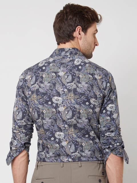 Mufti Floral Printed Cotton Slim Fit Opaque Casual Shirt - Image 4