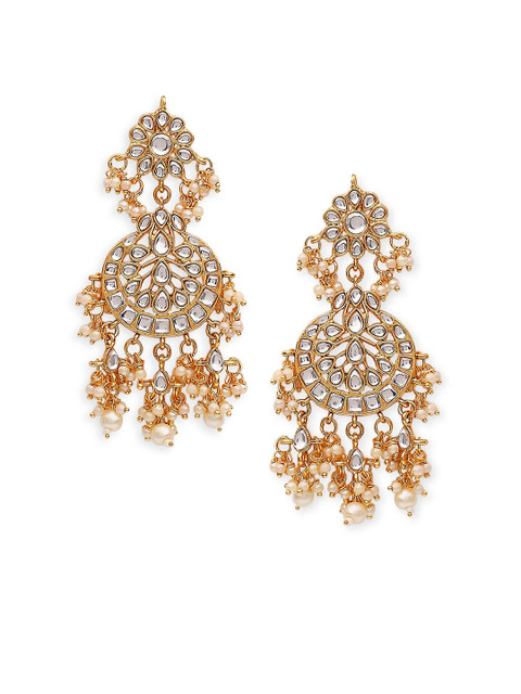 OOMPH Kundan Floral Chandbalis - Image 2