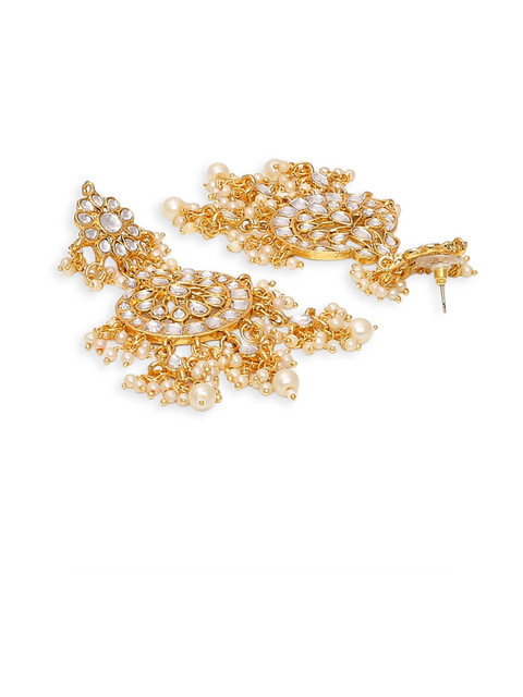 OOMPH Kundan Floral Chandbalis - Image 3