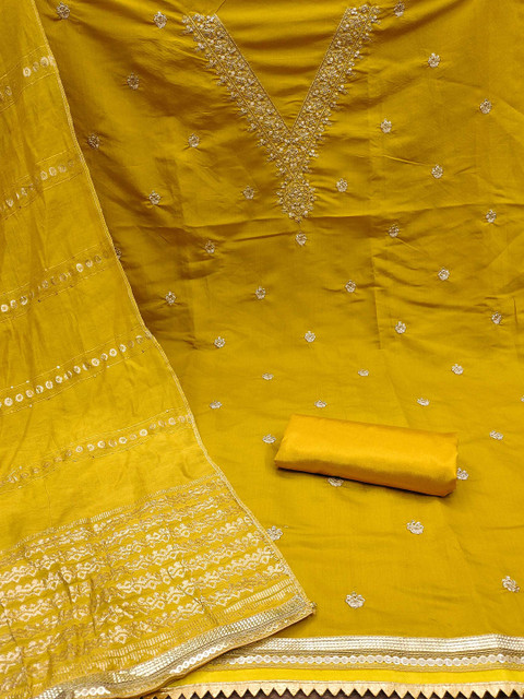 Panzora Embroidered Unstitched Dress Material - Image 4