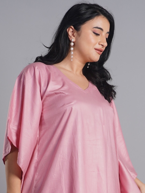 LetsDressUp Plus Size Floral Printed V-Neck Kaftan Kurti - Image 2