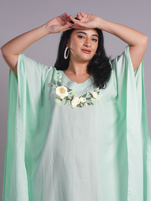 LetsDressUp Plus Size Floral Printed Kaftan Casual Dress - Image 2