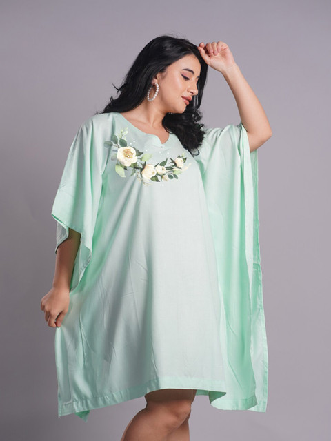 LetsDressUp Plus Size Floral Printed Kaftan Casual Dress - Image 3