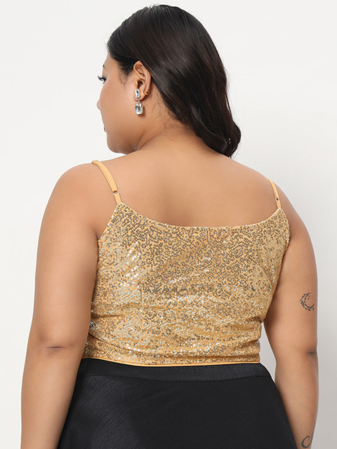 studio rasa Plus Size Embroidered Saree Blouse - Image 5