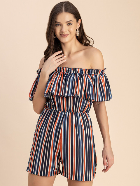 Moomaya Off-Shoulder Printed Jumpsuit