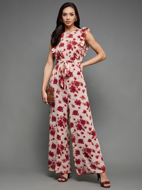 Miss Chase Floral Printed Ruffles Basic Jumpsuit