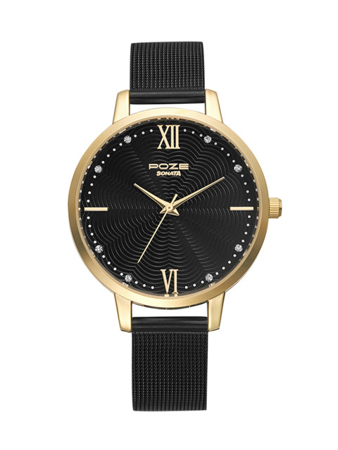 Sonata Women Poze Embellished Analog Watch SP80019KM01W