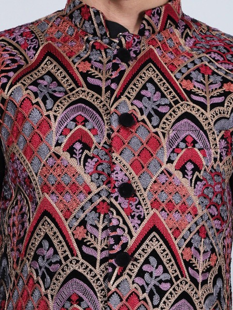 Wintage Printed Woven Nehru Jacket - Image 2