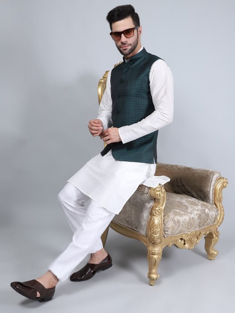 Wintage Printed Woven Nehru Jackets - Image 5