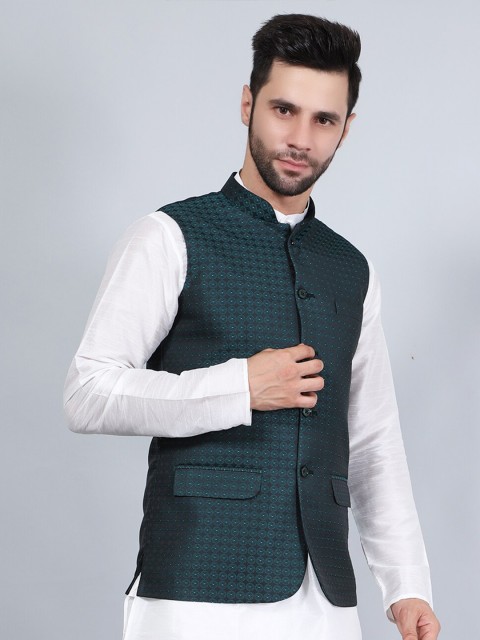 Wintage Printed Woven Nehru Jackets - Image 3