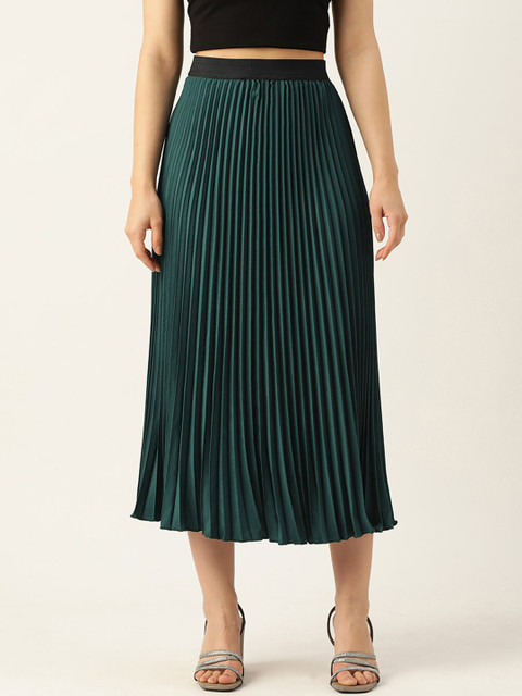 all about you Pleated Flared Midi Skirt
