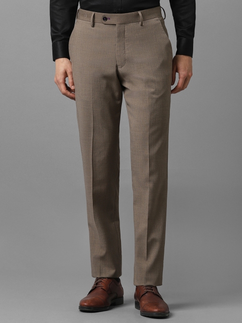 Luxure by Louis Philippe Men Slim Fit Textured Self Design Formal Trousers