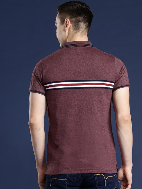 Mast & Harbour Men Striped Polo Collar T-shirt - Image 4