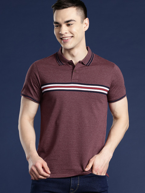 Mast & Harbour Men Striped Polo Collar T-shirt - Image 3