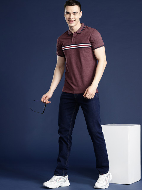 Mast & Harbour Men Striped Polo Collar T-shirt - Image 5