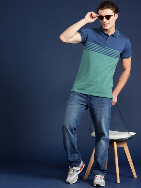 Mast & Harbour Men Striped Polo Collar T-shirt