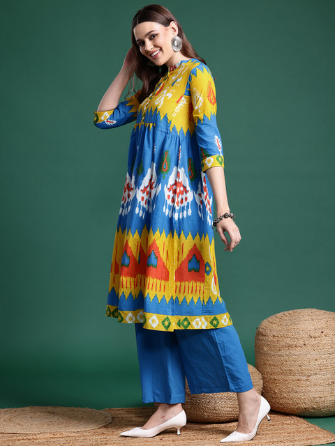 Sangria Pure Cotton Printed Kurta Set - Image 5