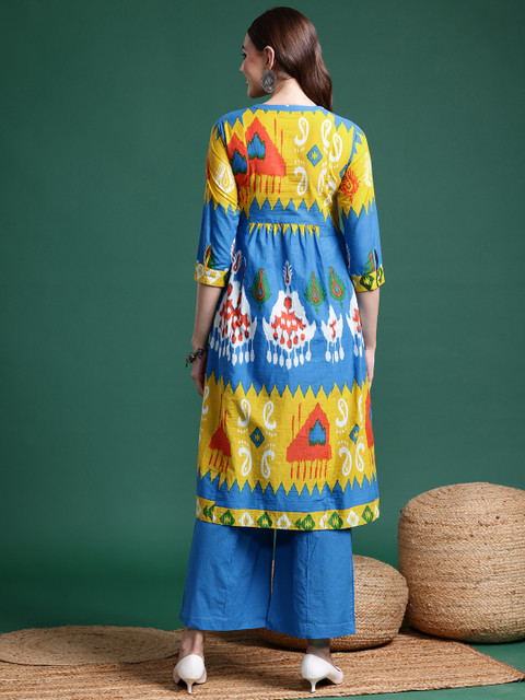 Sangria Pure Cotton Printed Kurta Set - Image 6