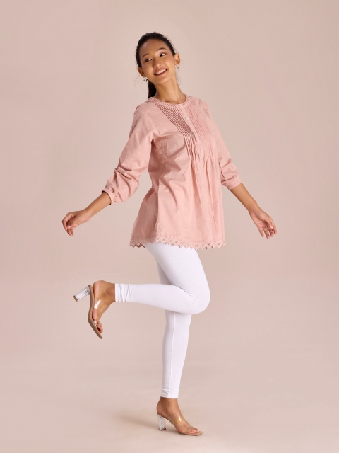Go Colors Women White Solid Ankle-Length Leggings - Image 3