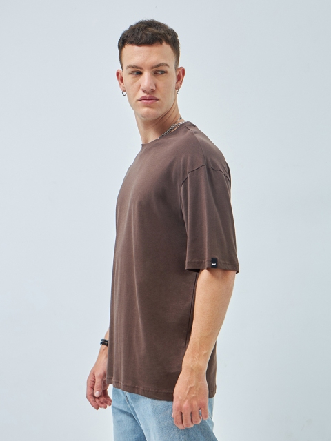 Bewakoof Round Neck Short Drop Shoulder Sleeves Pure Cotton Oversized T-shirt - Image 4