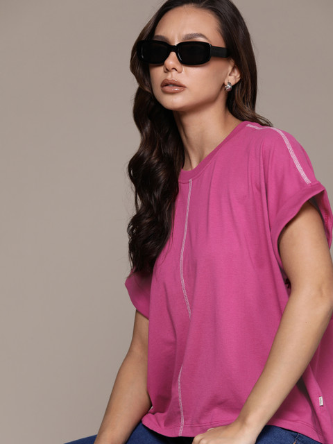 The Roadster Lifestyle Co. Extended Sleeves Oversized T-shirt