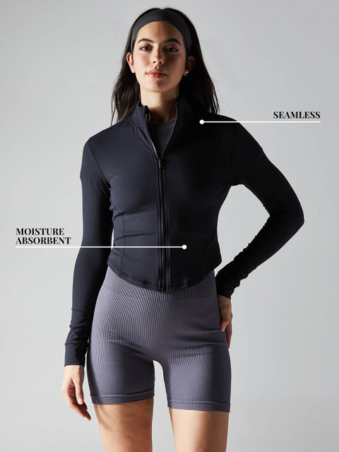 CAVA Mandarin Collar Cropped Sporty Sculptor Jacket - Image 2