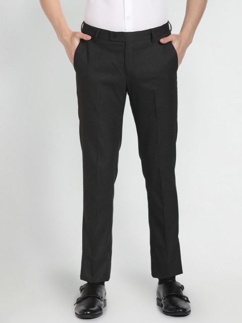 Arrow Men Mid-Rise Plain Regular Fit Formal Trousers Trousers