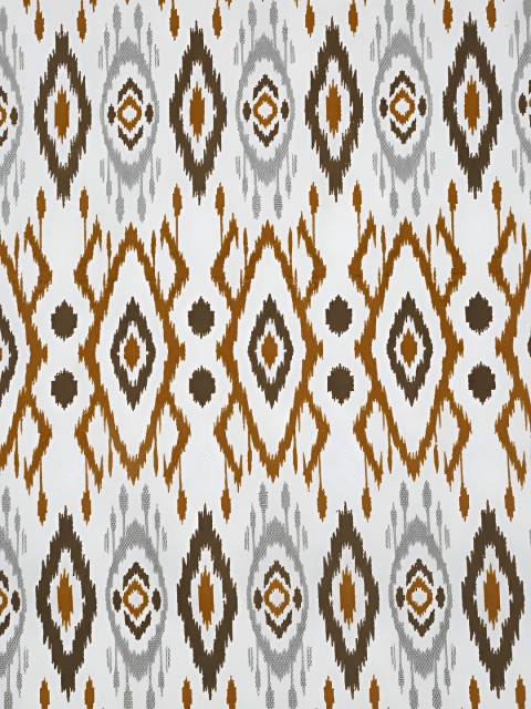 Cortina White & Brown Single Ethnic Motifs Cotton Door Curtain - Image 3