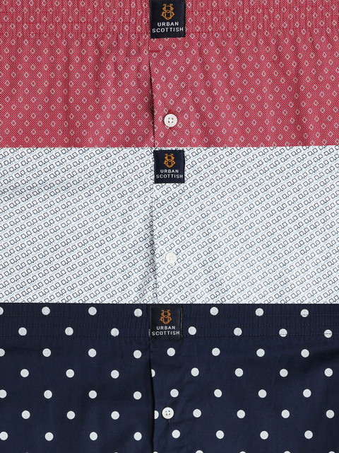 URBAN SCOTTISH Pack Of 3 Printed Pure Cotton Boxers USBX2435_ - Image 5