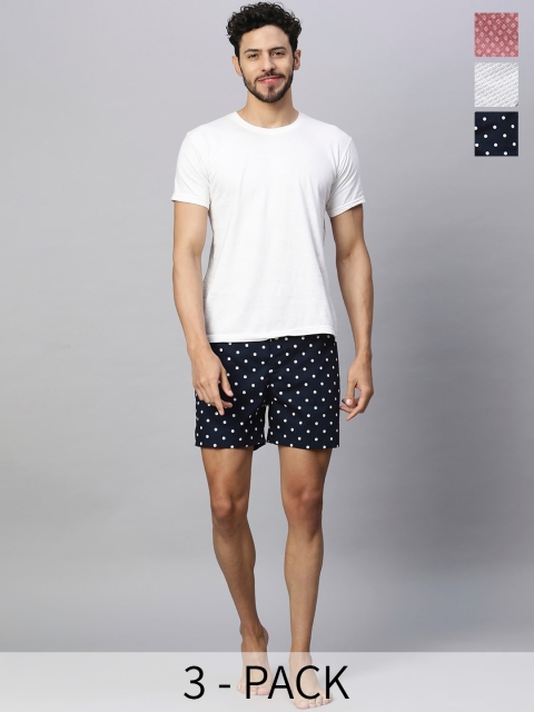 URBAN SCOTTISH Pack Of 3 Printed Pure Cotton Boxers USBX2435_