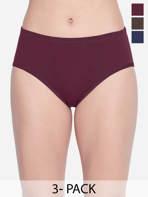 Bodycare Pack Of 3 Assorted Cotton Hipster Briefs