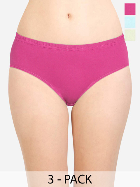 Bodycare Pack Of 3 Assorted Pure Cotton Hipster Briefs