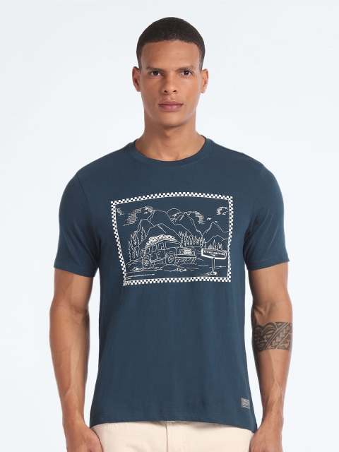 Flying Machine Graphic Printed Cotton Tshirt