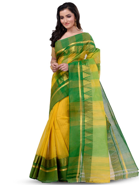Ruuprekha Pure Cotton Taant Saree - Image 2