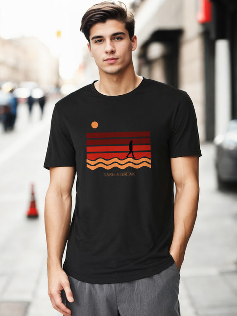 NOBERO Men Typography Printed Pure Cotton T-shirt