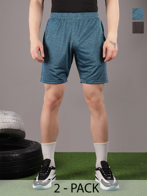 Force NXT Men Microfiber Anti Viral Anti Odour Cool Pack Of 2 Sports Shorts