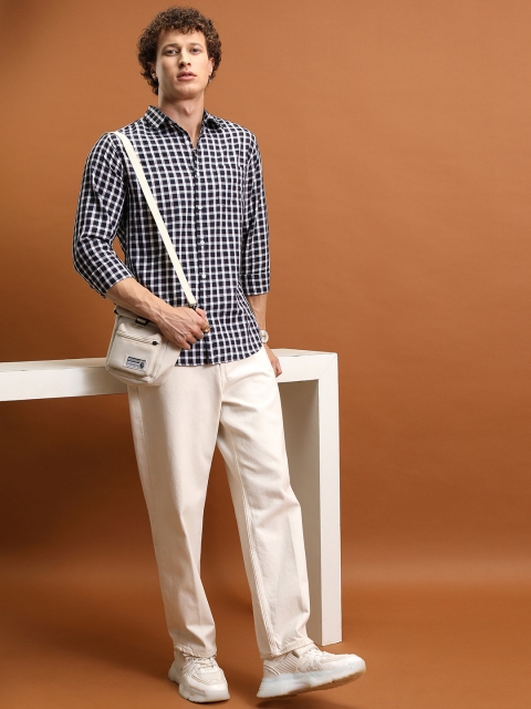HIGHLANDER Men Slim Fit Checked Shirt - Image 6