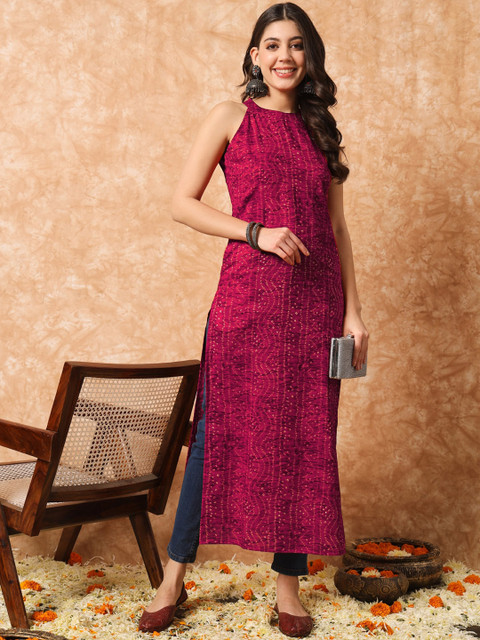 Meeranshi Bandhani Printed Cotton Kurta - Image 6