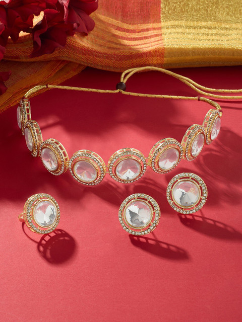 AMI Gold-Plated Austrian Diamonds-Studded Jewellery Set