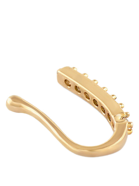 AMI Gold-Plated Cubic Zirconia-Studded Clip On Contemporary Nosepin - Image 2
