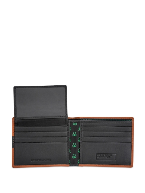 United Colors of Benetton Men Colorblocked Leather Two Fold Wallet - Image 5