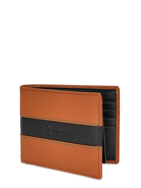 United Colors of Benetton Men Colorblocked Leather Two Fold Wallet - Image 2